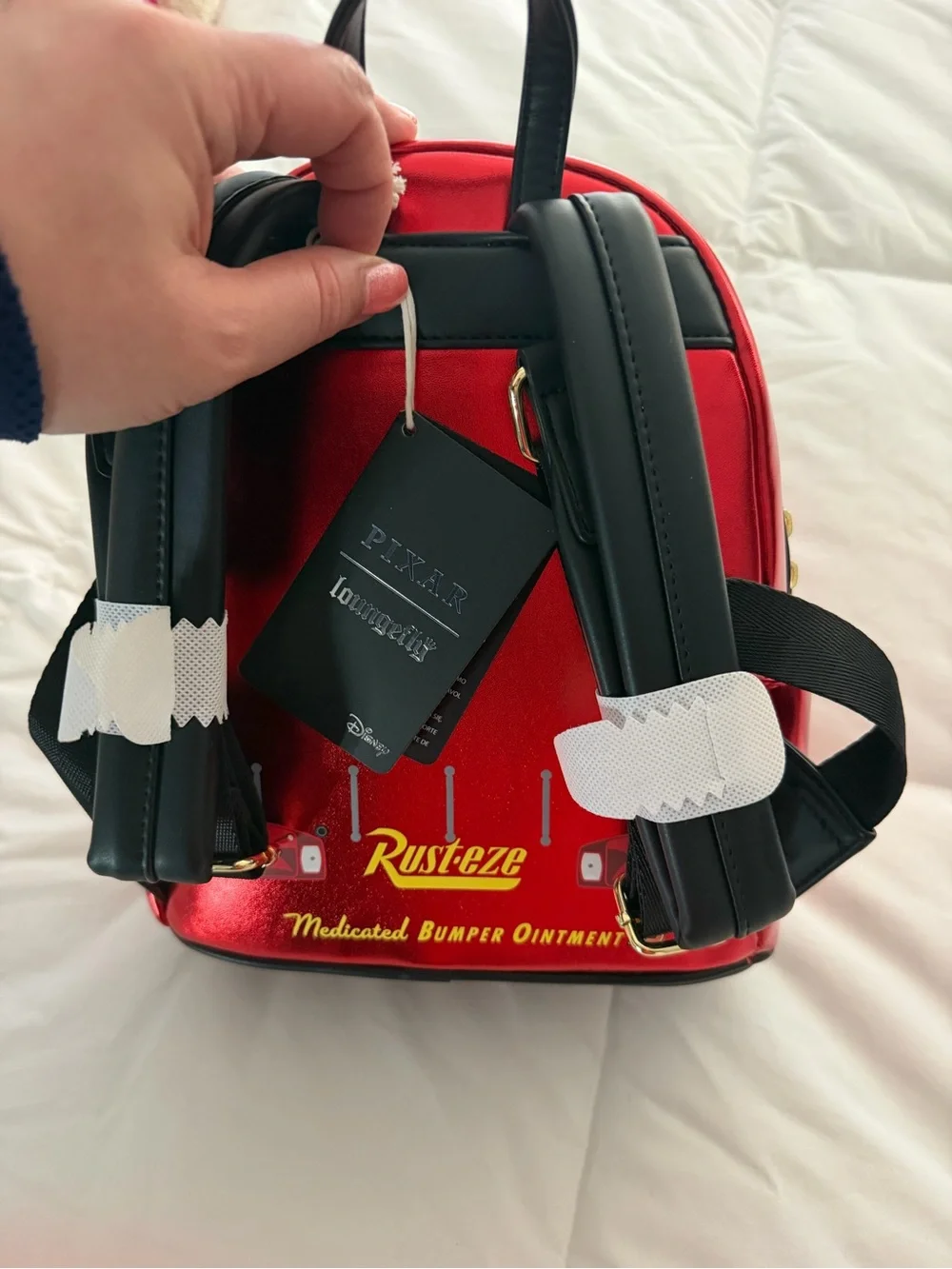 Loungefly Pixar Lightning McQueen Red Metallic Mini Backpack